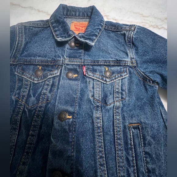 Levi’s Strauss Blue Denim Trucker Jacket Snap Button Front Unisex Toddler 4T - Picture 2 of 5